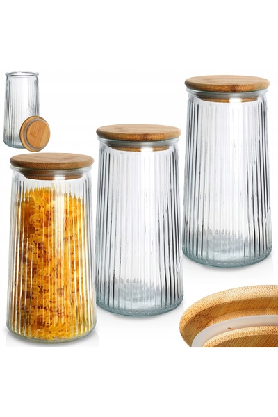 Vilde 3x Borcane din sticlă, recipiente de bucătărie, ermetice, pentru alimen...