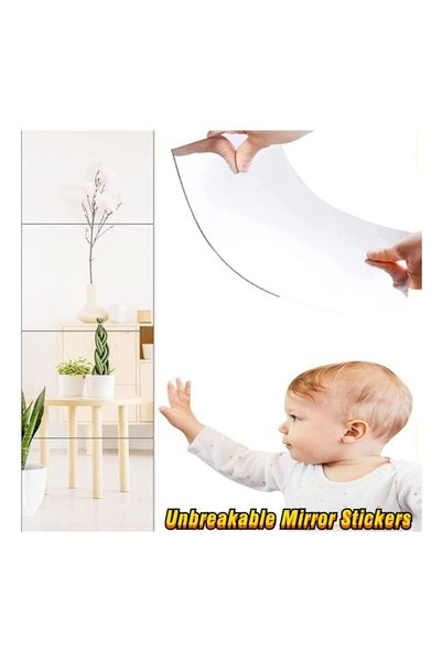 Generic 12 pcs Acrylic Mirror DIY Self Adhesive Wall Sticker Full Body Mirror...