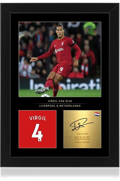 Generic Win FC Virgil Van Dijk A4 Framed Photo Display - Reproduced Digital S...