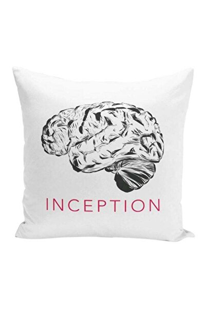 Generic Movie Art Poster Inception Throw Pillow With Stuffing White/Black/Pin...