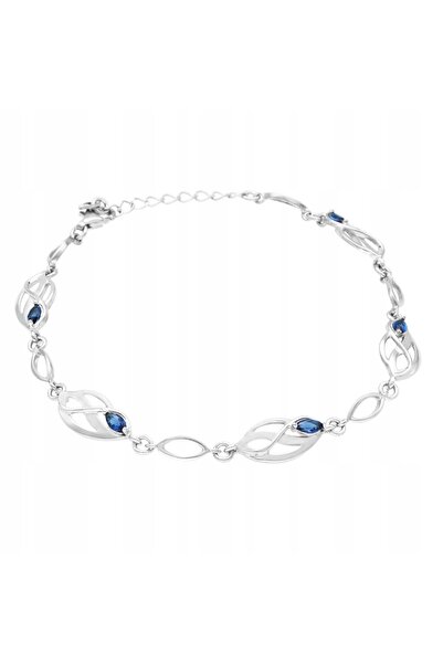 NO BRAND Brățară cu zirconiu safir argintiu