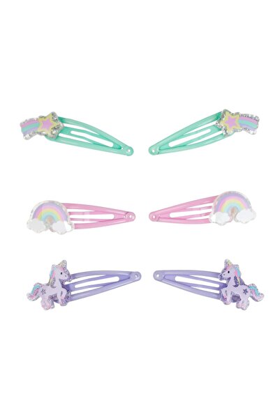 OEM Set Clame Metalice Păr de Diferite Culori 3D Unicorn Stele Curcubeu pentr...