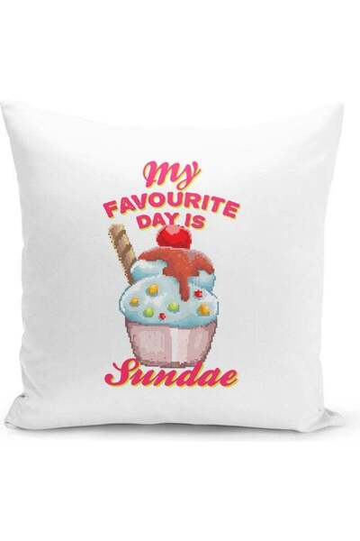 Generic Funny Icecream Design Decorative Throw Pillow Multicolour