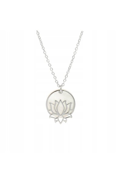 NO BRAND Colier cu floare de lotus din sidef și argint