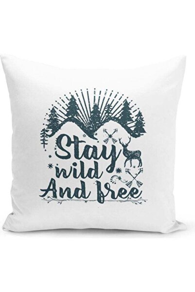 Generic Decorative Throw Stay Wild Quotation Pillow White 16 x 16inch