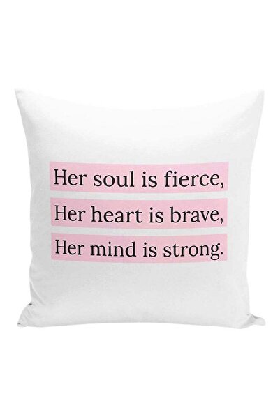 Generic Fierce Brave Strong Heart Girl Quote Women Printed Decorative Pillow ...