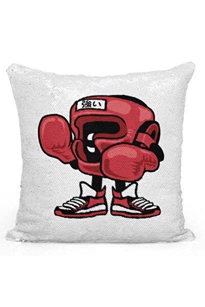 Generic Decorative Throw Pillow - Kanji Boxing White/Red/Black 16x16inch