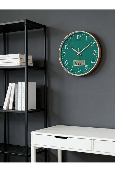 Generic Digital Wall Clock With Date And Temperature, Non-Ticking Round Wall ...