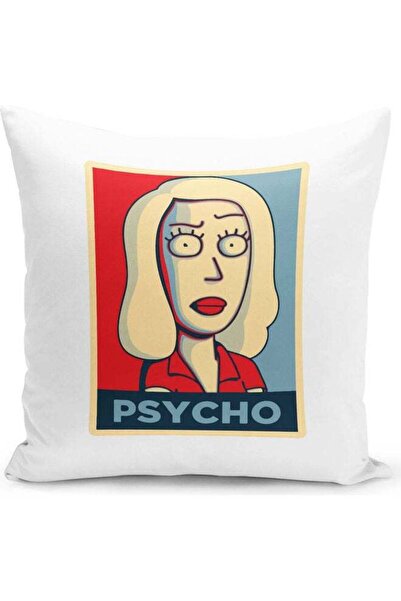Generic Psycho Hope Rick And Morty Poster Themed Throw Pillow White/Blue/Red ...