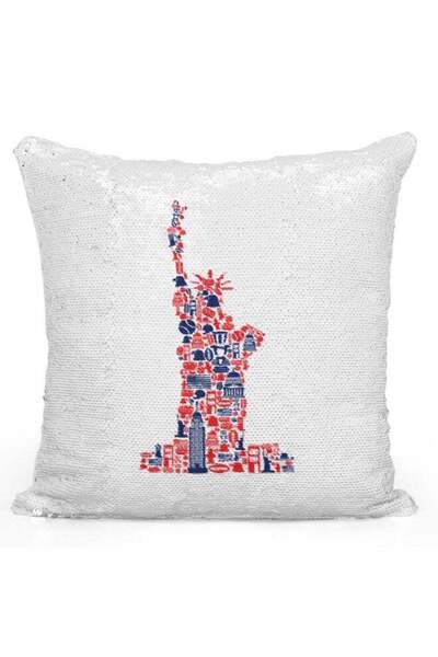 Generic Statue Of Liberty Decorative Throw Pillow Multicolour