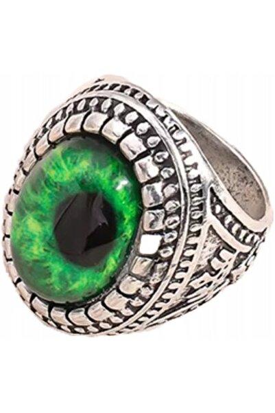 NO BRAND Sigiliu de argint Ochi verde al lui Sauron Demon Profet al Haosului ...