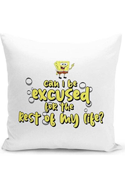 Generic Can I Be Excused Quote From Spongebob Squarepants Themed Throw Pillow...