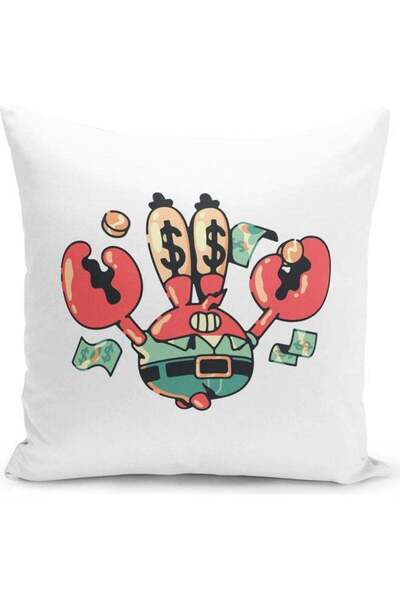 Generic Mr. Krabs Business Man Gift Spongebob Themed Throw Pillow White/Red/G...