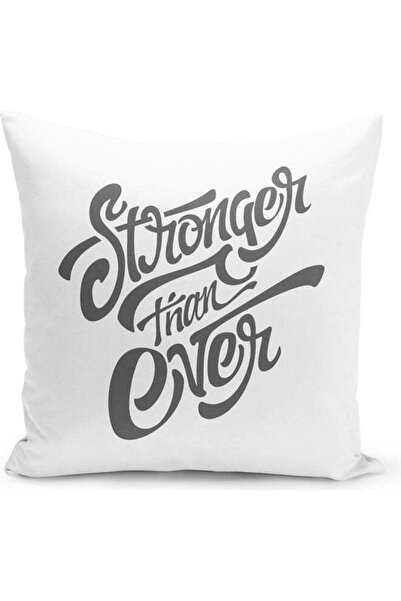 Generic Stronger Than Ever Decorative Pillow White/Grey