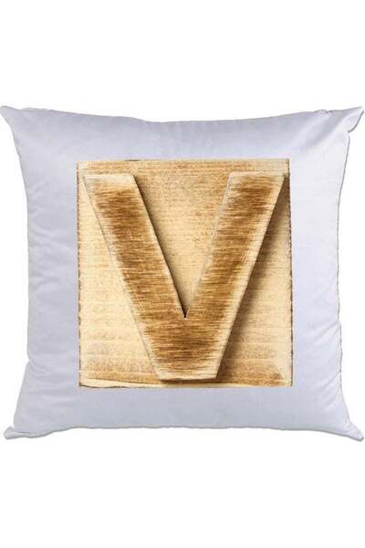 Generic V-Printed Decorative Pillow White/Brown 40 x 40cm