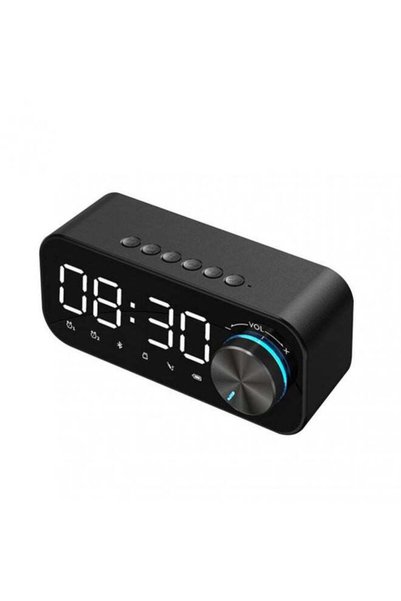 Generic Alarm Clock With Bluetooth Music Player Black 14.2x 6 x4.5cm