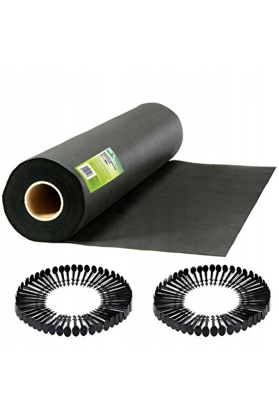 NO BRAND AGROWLONINA 1m x 50m PENTRU BURUIENI + 50 BĂȚELE UV 150g/m2 GEOFIBER