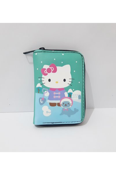 renkli çiçekler Çocuk Cüzdan 12x8.5 CM Hello Kitty Desenli Çocuk Cüdanı