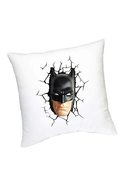 Generic Batman Face Break Through Printed Cushion White/Black/Beige 45cm