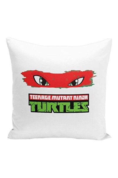 Generic Ninja Turtle Printed Decorative Pillow White/Red/Green 16x16inch