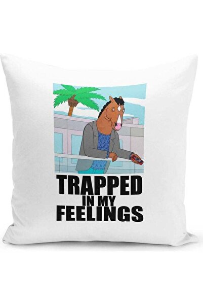 Generic Trapped In My Feelings Quote Netflix Scene Themed Throw Pillow White/...