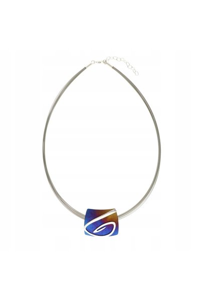 NO BRAND Colier din titan cu design ombre "