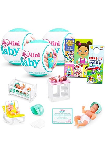 Zuru My Mini Baby Mystery Toy Set - Bundle With 3 Series 1 Mystery Balls, Sti...