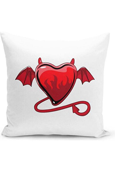 Generic Decorative Throw Lucifer Heart Pillow White 16 x 16inch