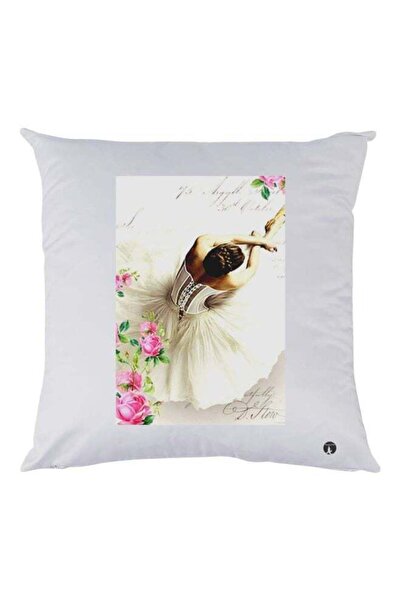 Generic Girl Printed Throw Pillow White/Yellow/Pink 30x30cm