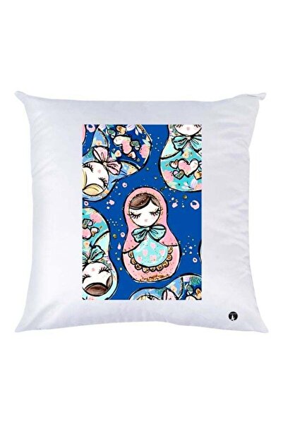 Generic Cartoon Printed Decorative Throw Pillow White/Blue/Pink 30x30cm