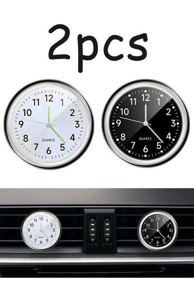 Generic 2 Pieces Mini Luminous Quartz Car Clock Stick On Dashboard & Air Vent...