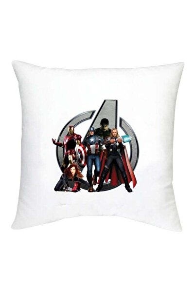Generic The Avengers Printed Decorative Cushion White/Red/Grey 16x16inch