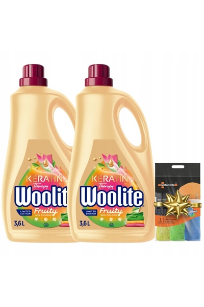 Woolite Detergent lichid KOLOR Parfum de caise Terapie cu cheratină 2x3,6L