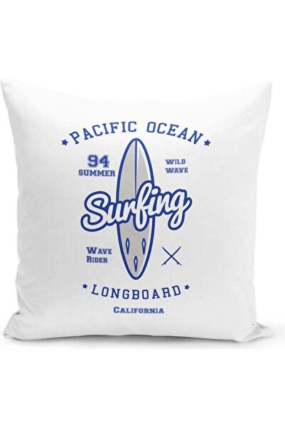 Generic Pacific Ocean Printed Decorative Throw Pillow White/Blue/Grey 40x40cm