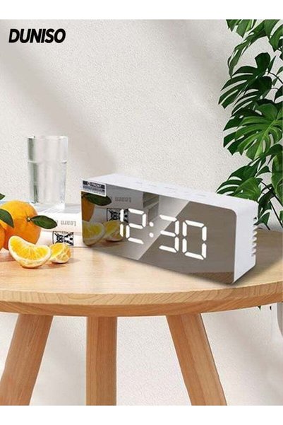 Generic Slim LED Mirror Table Digital Alarm Clock，Large Display with Dim Mode...