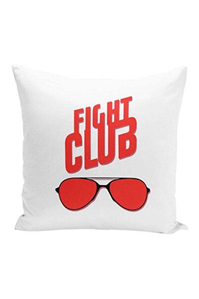 Generic Fight Club Decorative Pillow White/Red 16x16inch