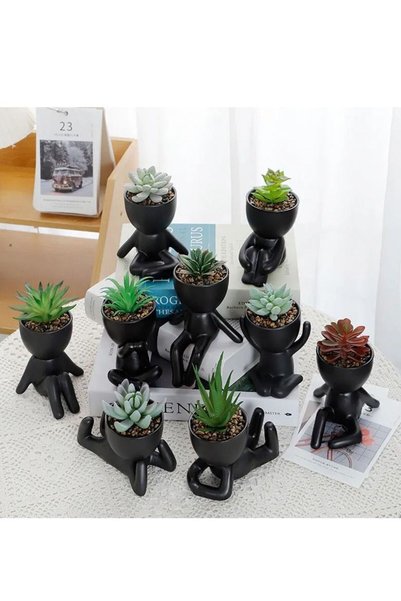 Generic Creative Cute Plastic Flower Pot Succulent Planter Crafts Imitation H...
