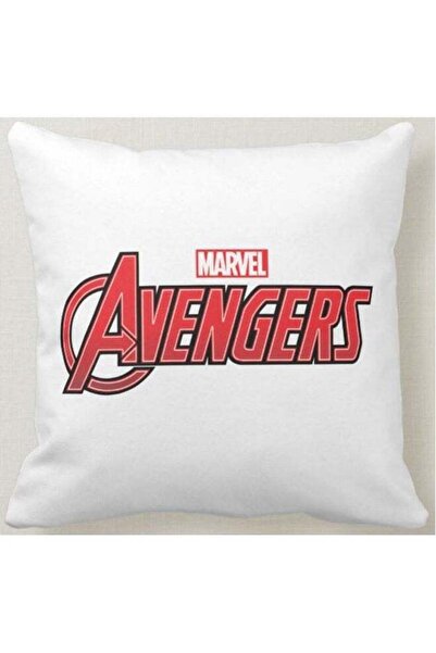 Generic Avengers Logo Printed Decorative Pillow White 40x40centimeter
