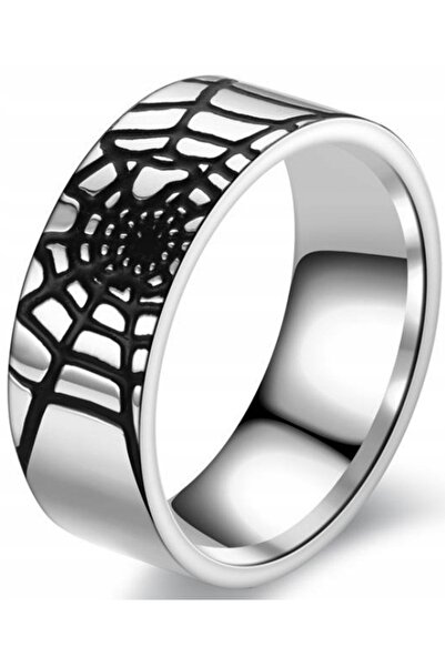 NO BRAND Inel Sigiliu Spider-Man Argintiu cu Pânză de Păianjen