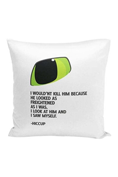 Generic Hiccup Quote Throw Pillow White/Black/Green 16x16inch