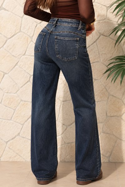 NO BRAND Blugi Perfect Shape wide leg cu efect de modelare