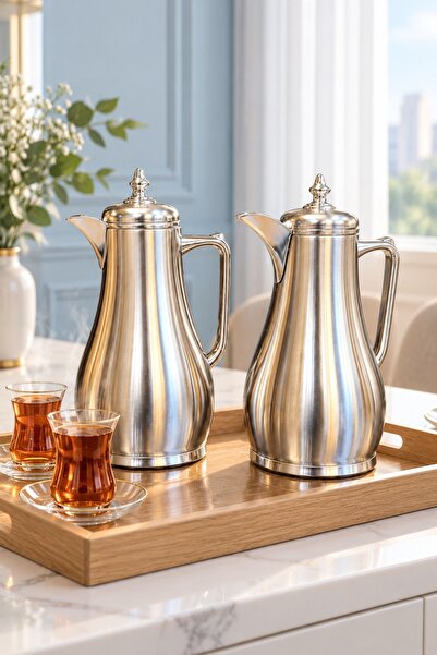 Generic Shiny Silver Steel Hospitality Tramss Set (2 Pieces X 1 Liter) – Mode...