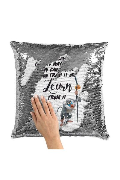 Generic Rafiki Quote Lion King Sequin Throw Pillow With Stuffing Multicolour ...