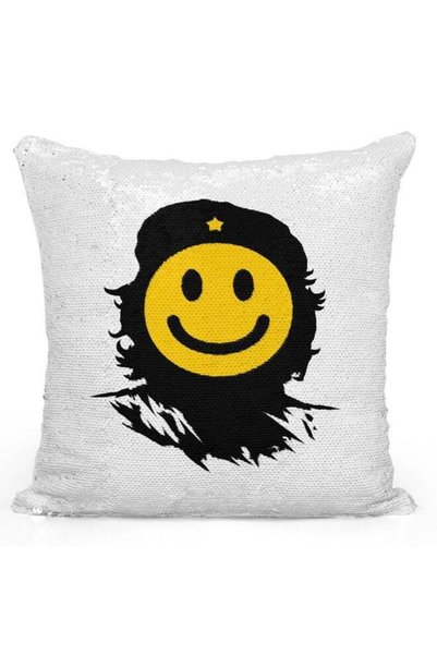 Generic Decorative Smiley Printed Throw Pillow Multicolour