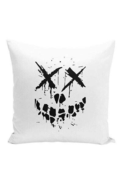 Generic Suicide Squad Theme Girl Printed Decorative Pillow White/Black 16x16inch