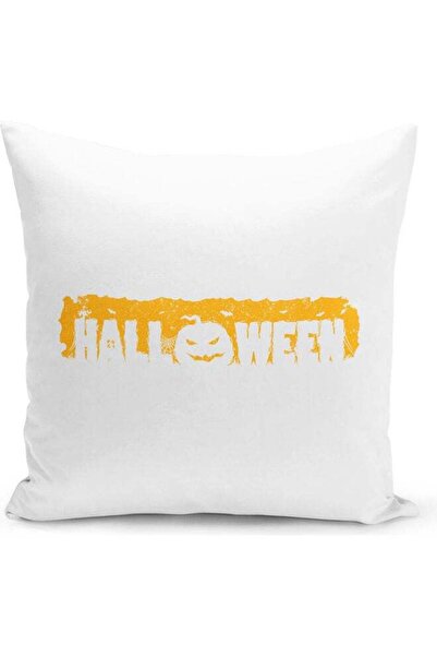 Generic Halloween Gift Themed Decorative Throw Pillow White/Yellow 40x40cm