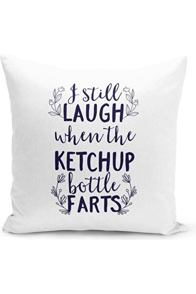 Generic Life Quotation Decorative Pillow White/Blue