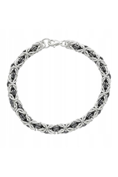 NO BRAND Brățară tip împletitură byzantină - 35 g, 22 cm, 6.5mm