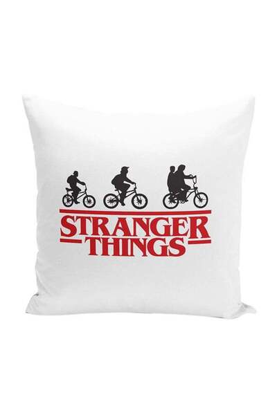 Generic Stranger Things Cycling Decorative Throw Pillow White/Black/Red 16 x ...