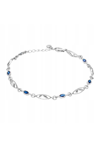 NO BRAND Brățară cu zirconiu safir argintiu